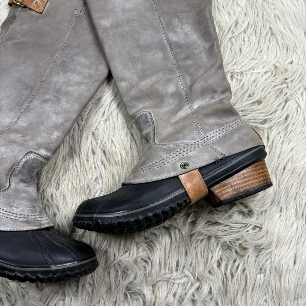 Sorel Women's 9 Gray Slimpack Tall Riding Boots Waterproof Western Equestrian